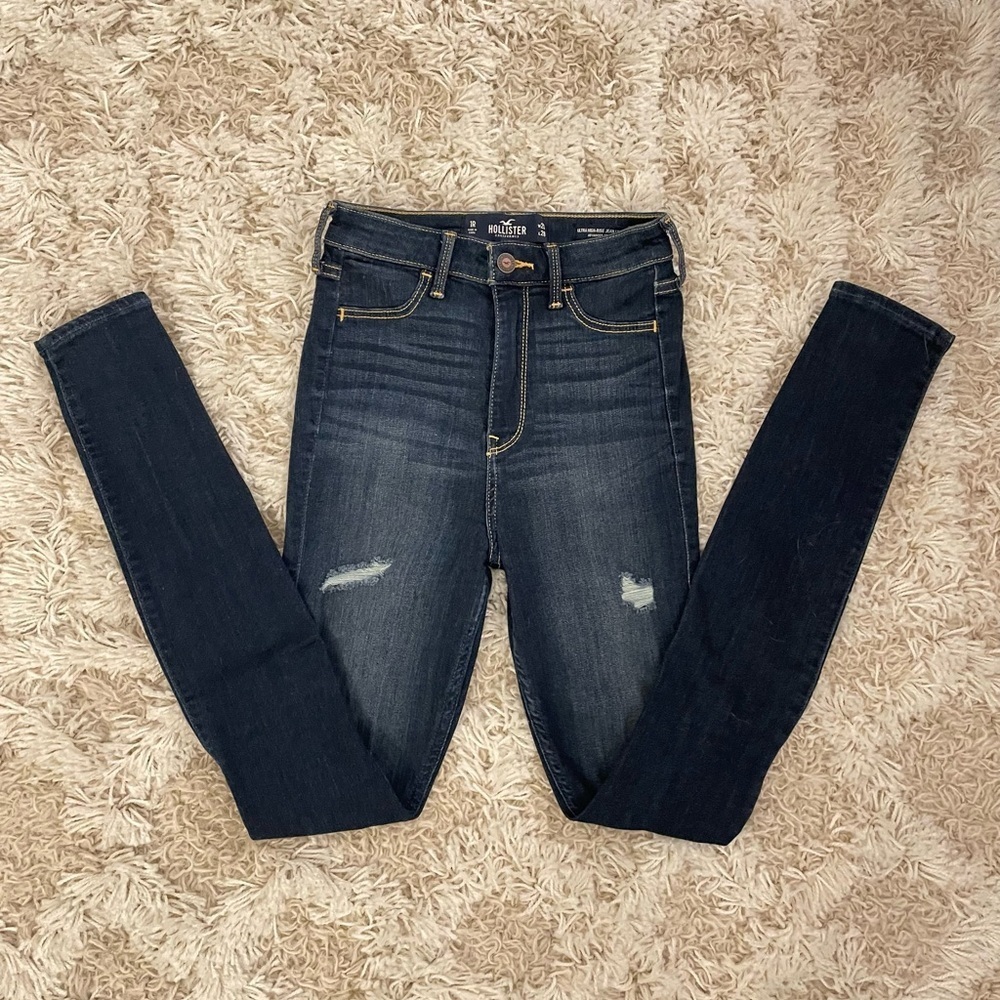 NEW Hollister Women's High Rise Denim Dark Wash Skinny Jeans Size 1